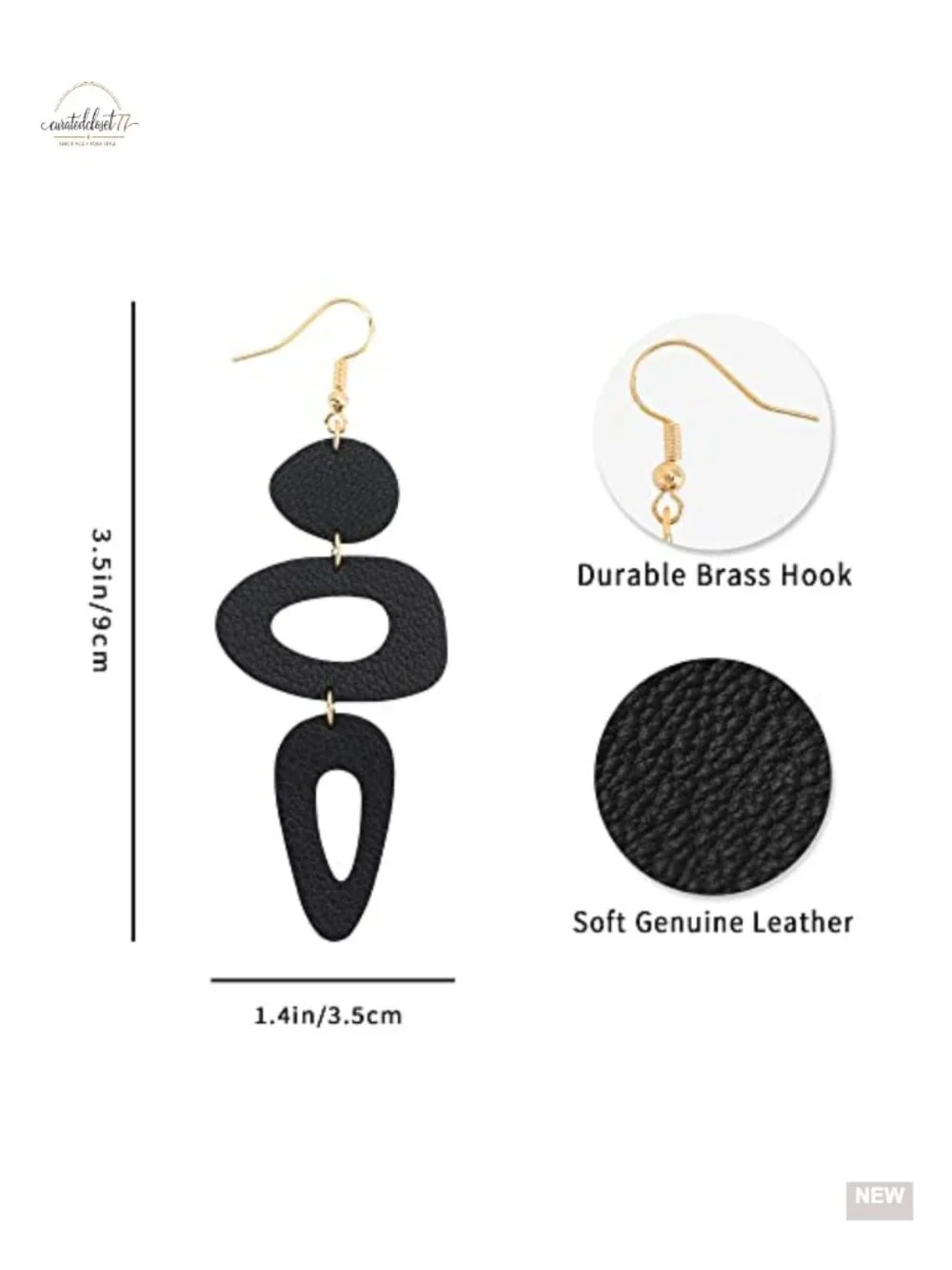 Leather Dangle Earrings Handmade Statement Lightweight Drop Earrings